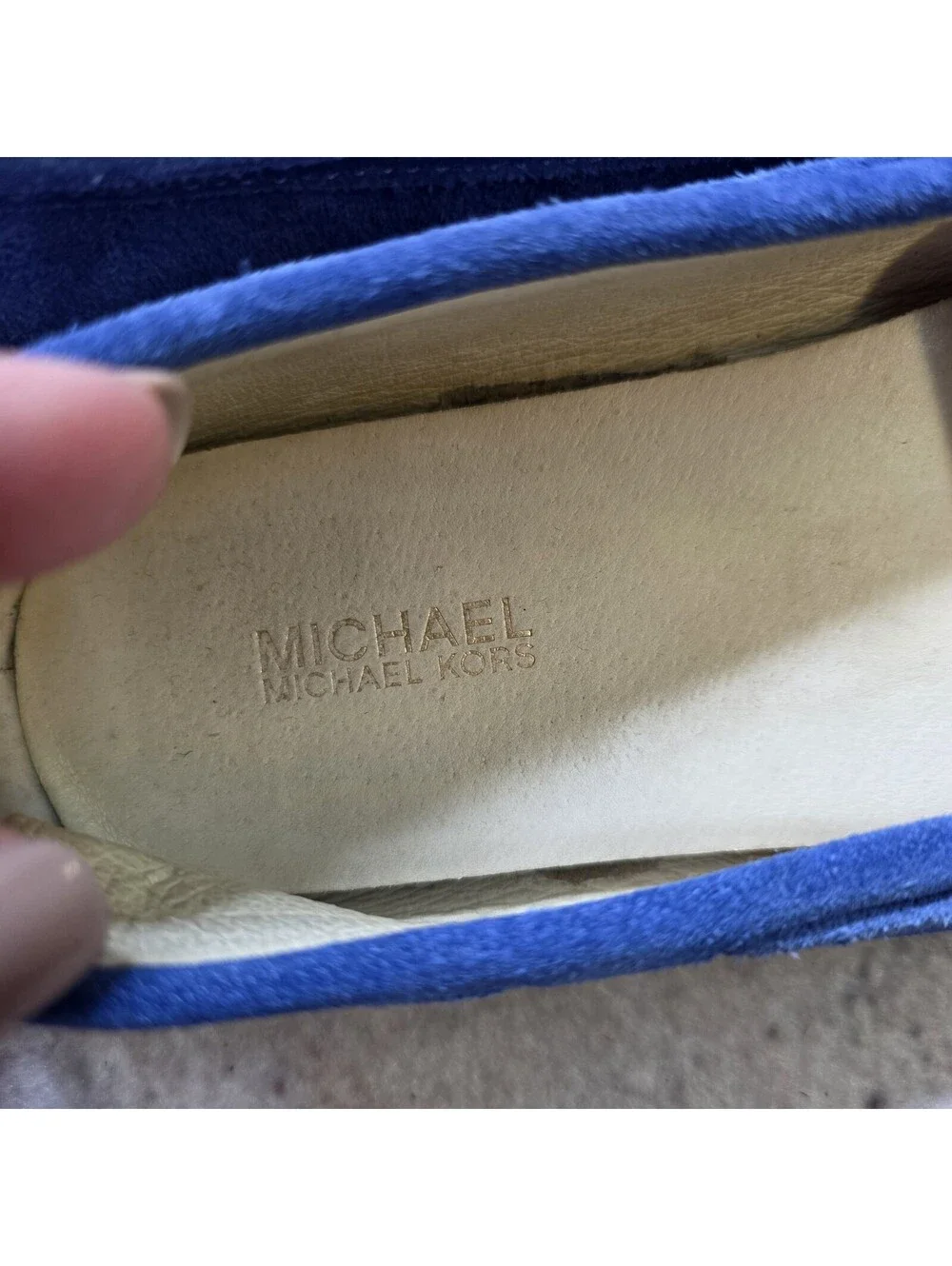 Michael Kors Driving Shoes Flats Loafers Moccasins Blue Suede Women's Size 6.5
